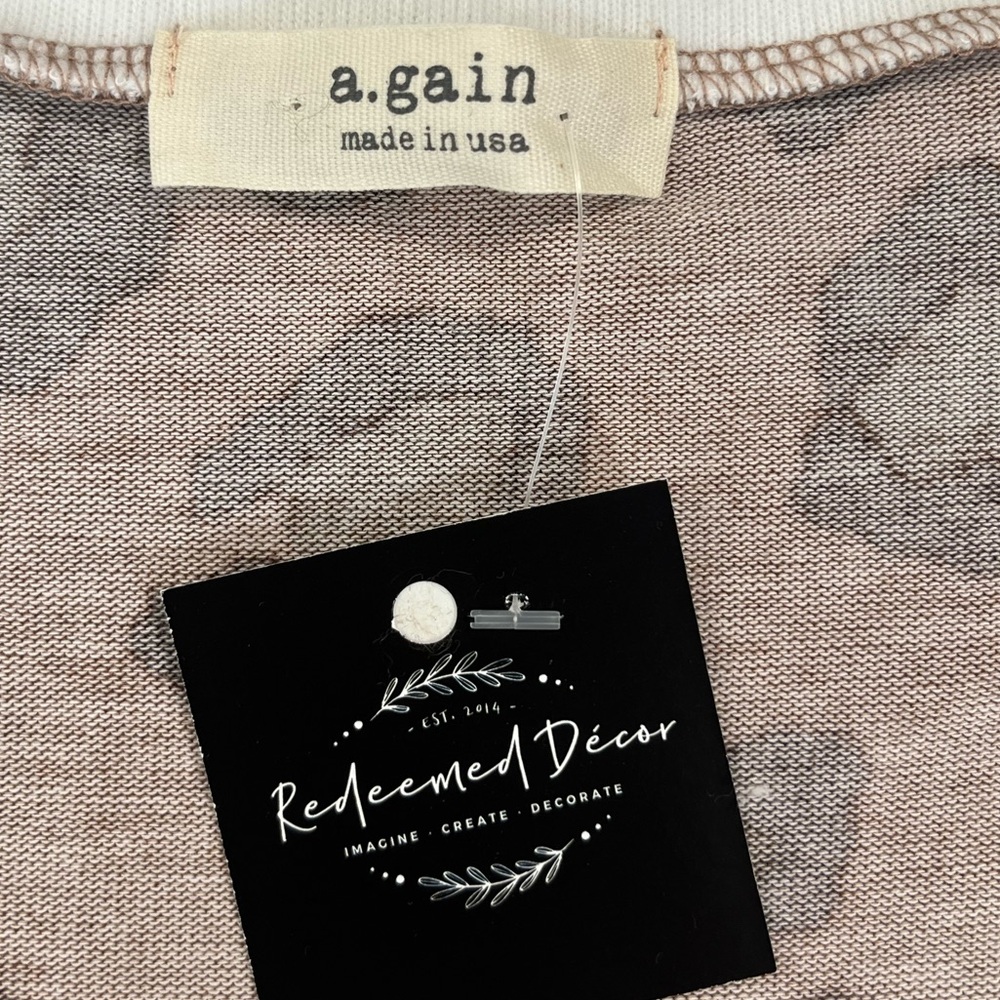 Again Made in USA Leopard Print Sweatshirt Oversized Neutral Pullover - Picture 6 of 7